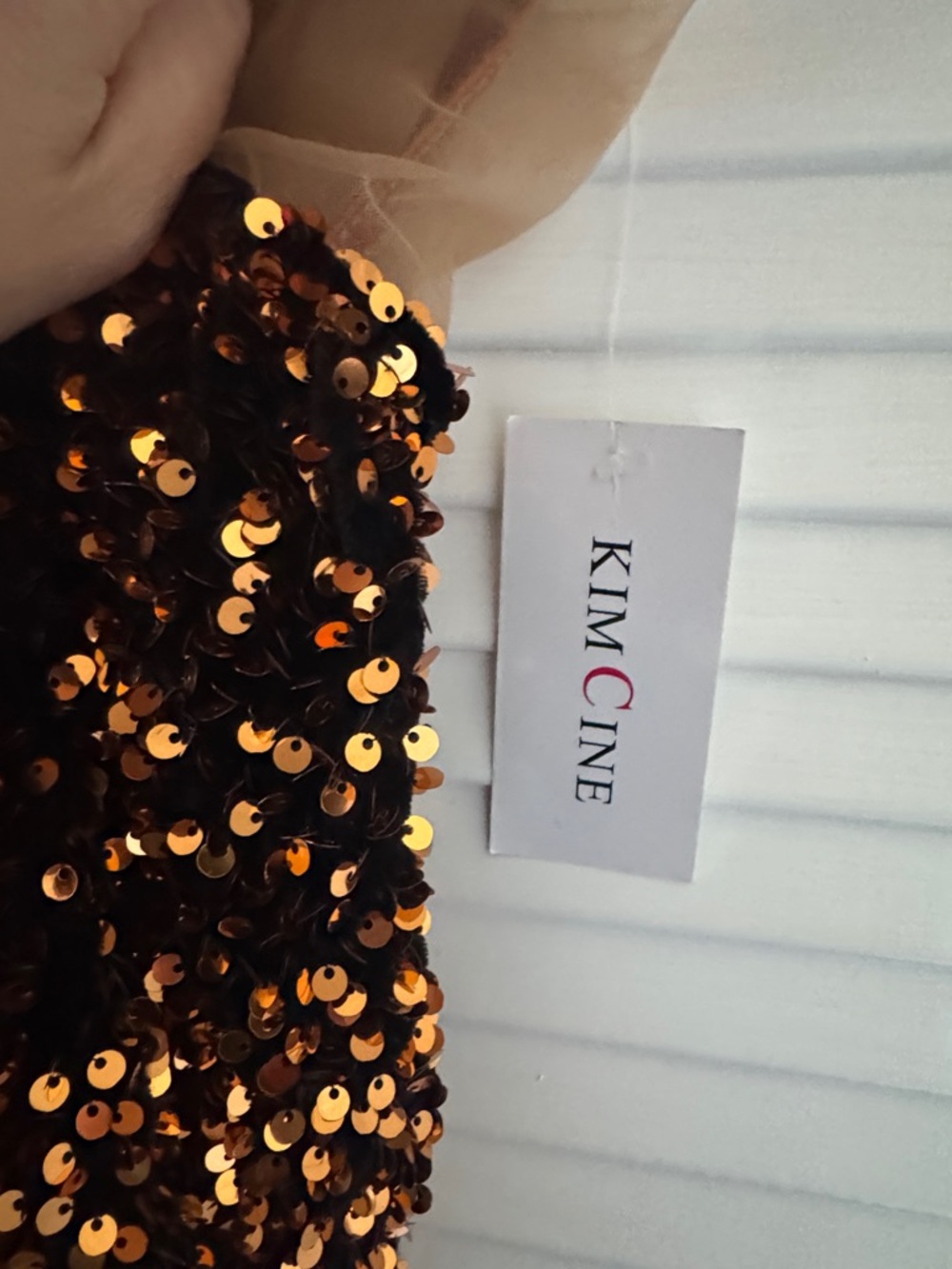 KIMCINE Copper Sequin Party Dress - Picture 2 of 5